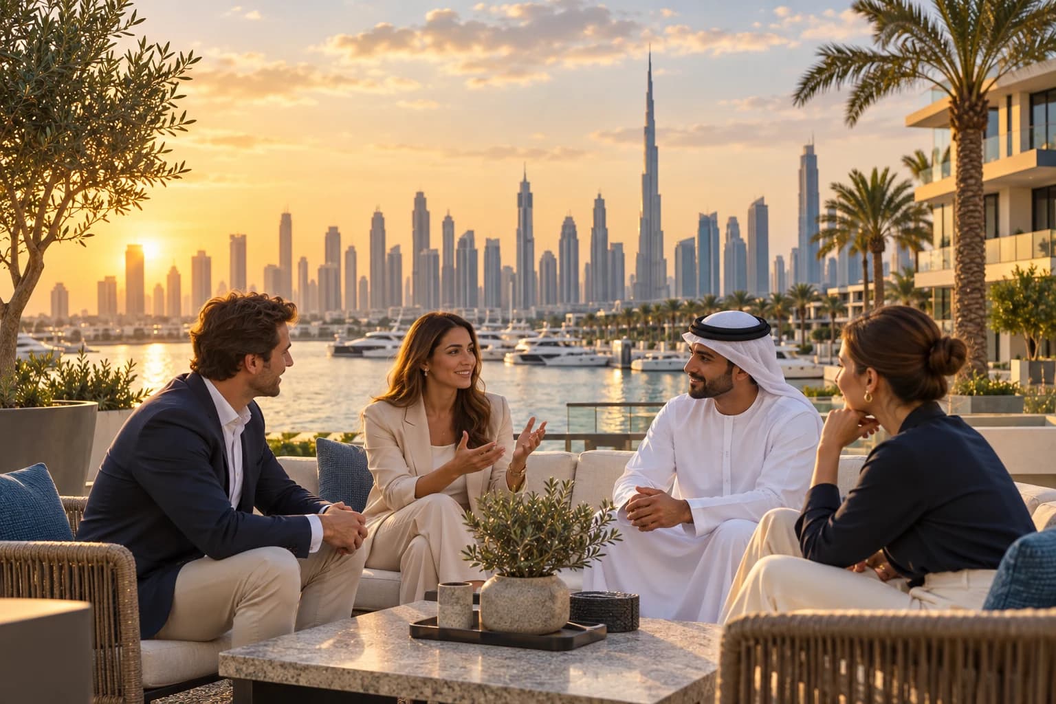 UAE Plus members discussing the Dubai property market